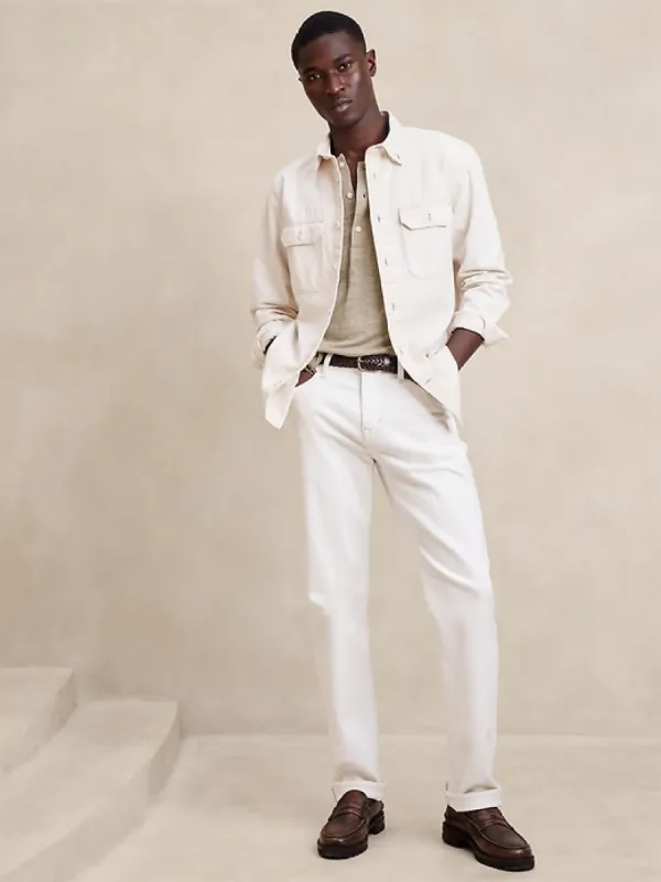 Linen Henley T-Shirt made by Banana Republic