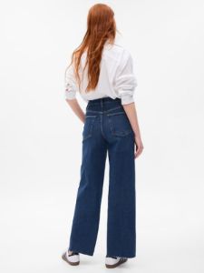 High Rise Stride Wide-Leg Ankle Jeans sold by GAP
