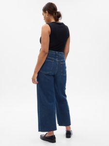 High Rise Stride Wide-Leg Ankle Jeans sold by GAP