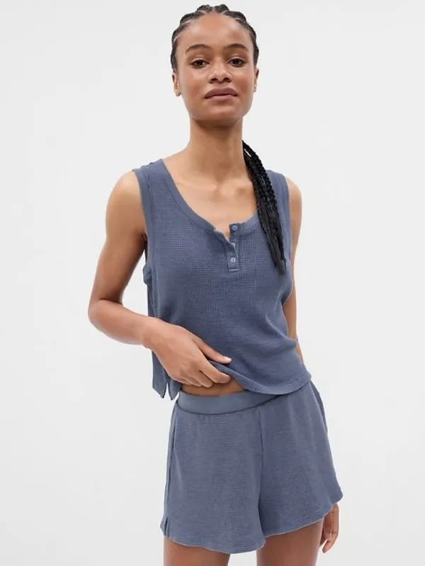 Waffle Henley PJ Tank Top sold by GAP
