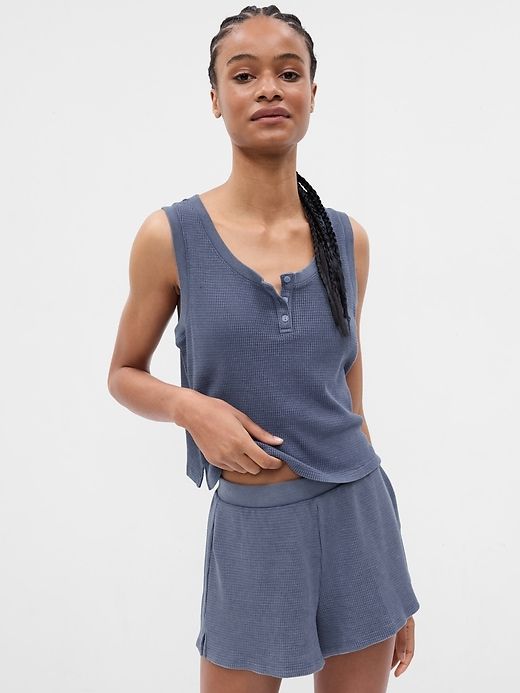 Waffle Henley PJ Tank Top sold by GAP