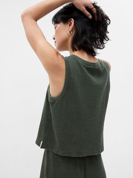 Waffle Henley PJ Tank Top sold by GAP product image thumbnail 3