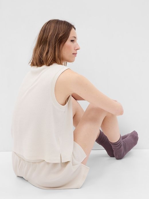 Waffle Henley PJ Tank Top sold by GAP product image thumbnail 4