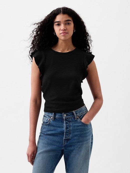 Essential Rib Flutter Sleeve Shirt sold by GAP