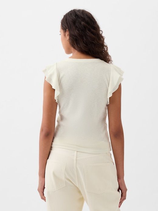 Essential Rib Flutter Sleeve Shirt sold by GAP product image thumbnail 5