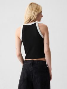 Modern Rib Cropped Halter Top sold by GAP