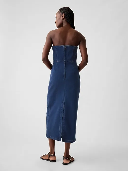 Strapless Denim Midi Dress sold by GAP product image thumbnail 2