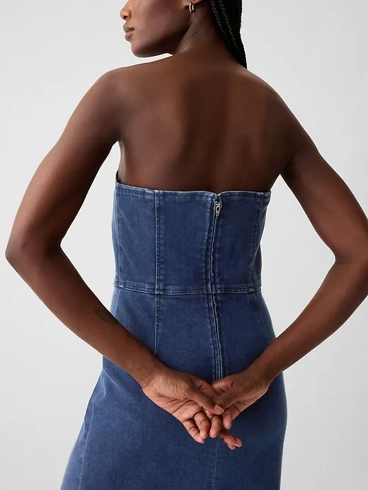 Strapless Denim Midi Dress sold by GAP product image thumbnail 4