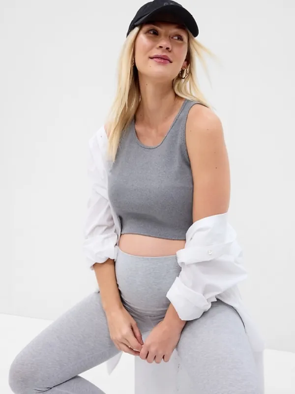 Maternity GapFit Rib Crop Top sold by GAP