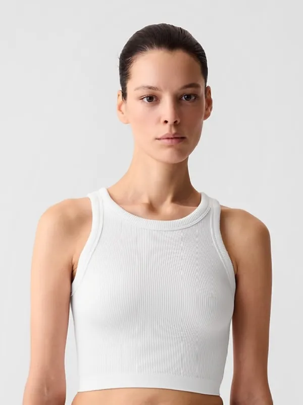 GapFit Seamless Rib Cropped Halter Tank Top sold by GAP