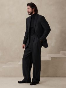 Signature Italian Hopsack Wide-Leg Pant sold by Banana Republic