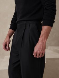 Signature Italian Hopsack Wide-Leg Pant sold by Banana Republic