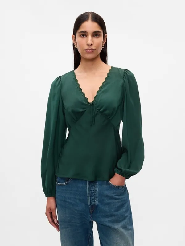 Satin Empire Top sold by GAP