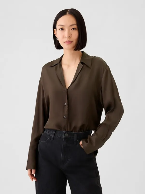 Satin Perfect Shirt sold by GAP
