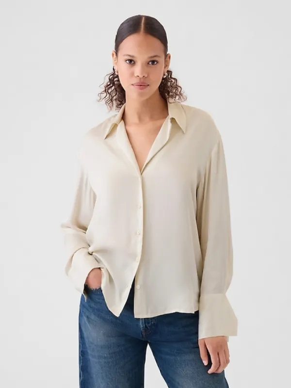 Satin Perfect Shirt sold by GAP