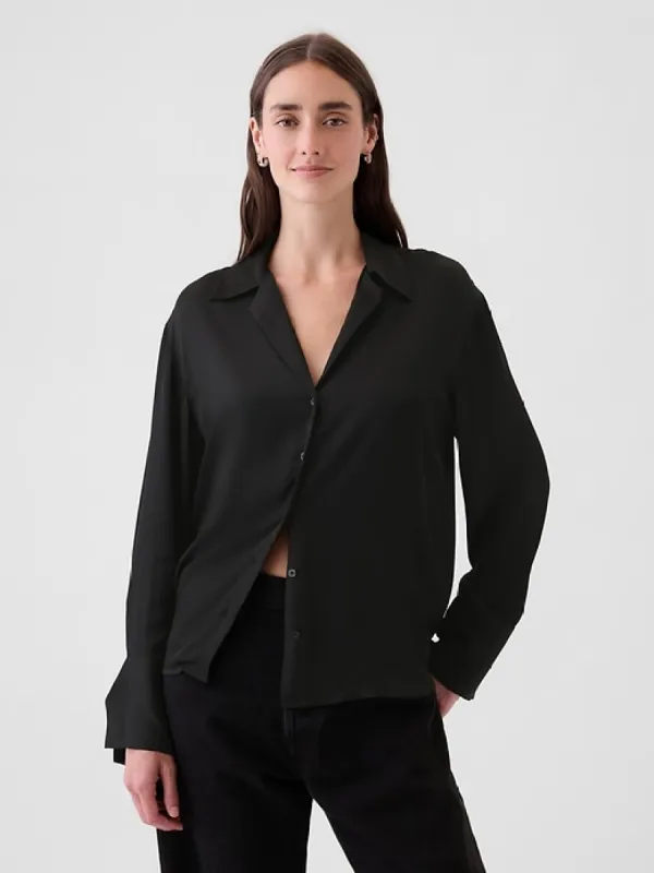 Satin Perfect Shirt sold by GAP