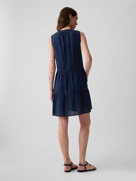 Linen-Blend Eyelet Mini Shirtdress sold by GAP product image thumbnail 2