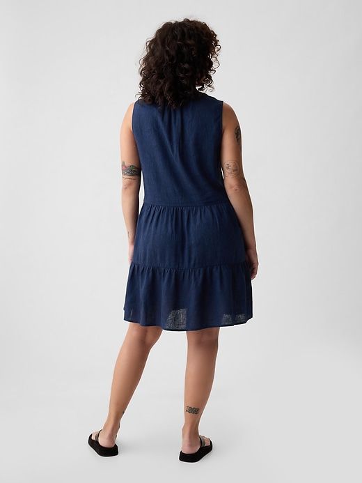 Linen-Blend Eyelet Mini Shirtdress sold by GAP product image thumbnail 5
