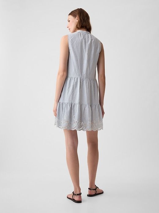 Linen-Blend Eyelet Mini Shirtdress sold by GAP product image thumbnail 2