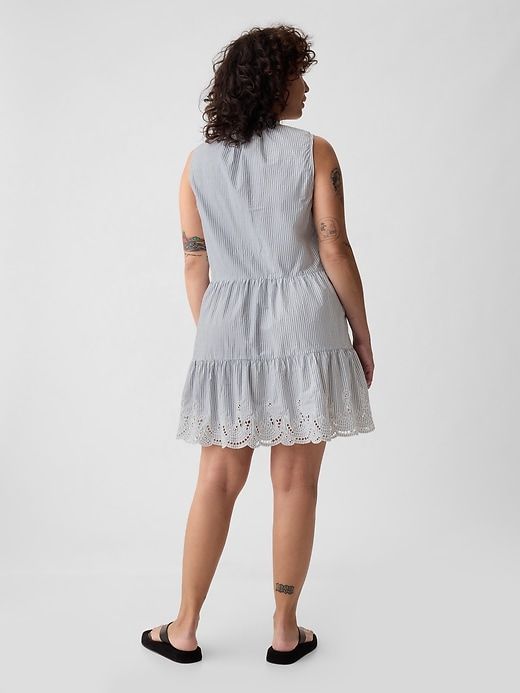 Linen-Blend Eyelet Mini Shirtdress sold by GAP product image thumbnail 5