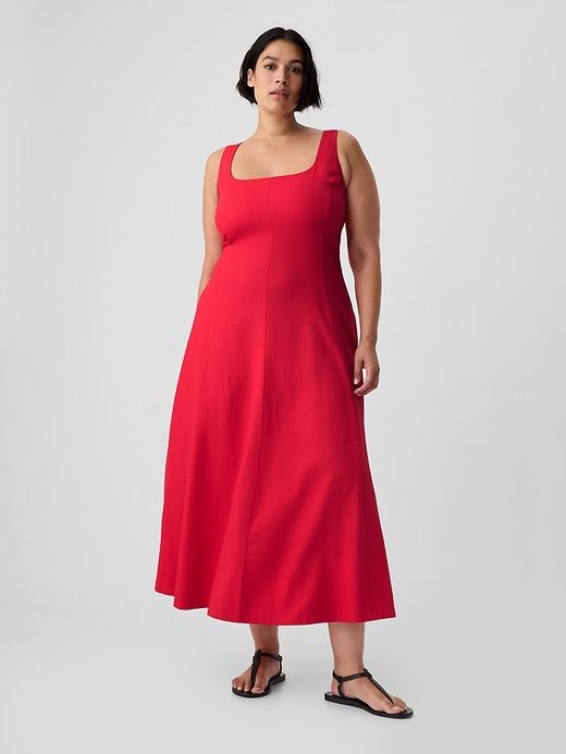 Linen-Blend Midi Dress sold by GAP product image thumbnail 5