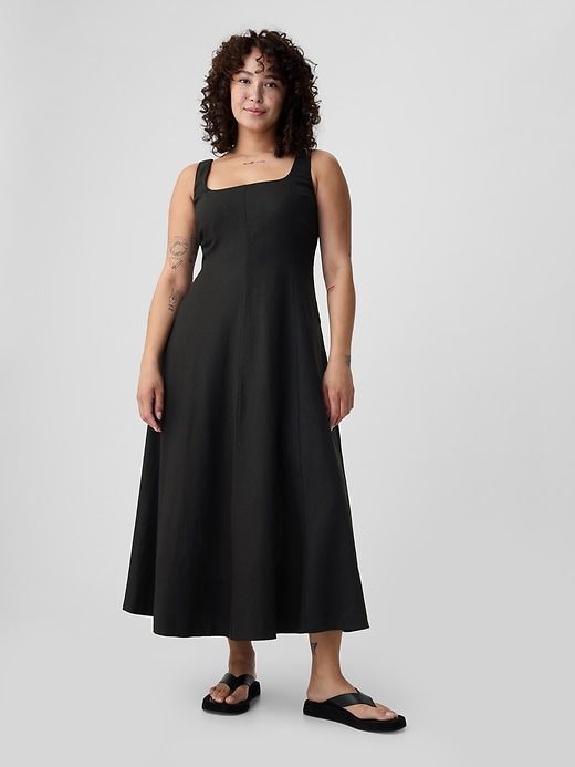Linen-Blend Midi Dress sold by GAP product image thumbnail 4