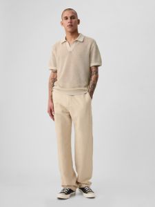 Linen-Blend Textured Polo Shirt sold by GAP