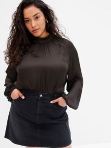 Satin Mockneck Top sold by GAP