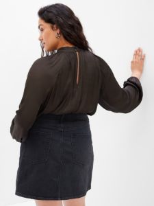 Satin Mockneck Top sold by GAP
