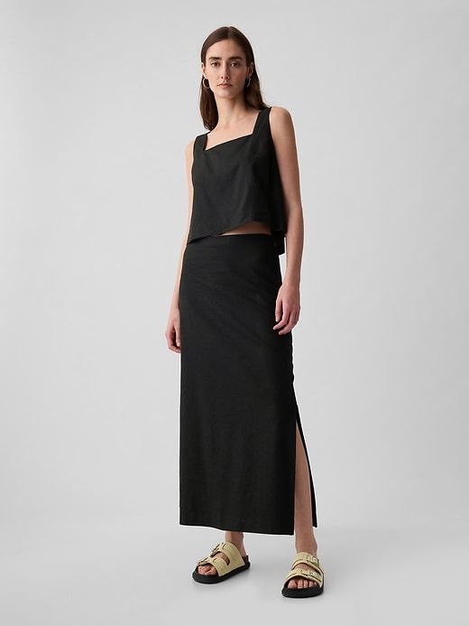 Linen-Blend Maxi Skirt sold by GAP product image thumbnail 3