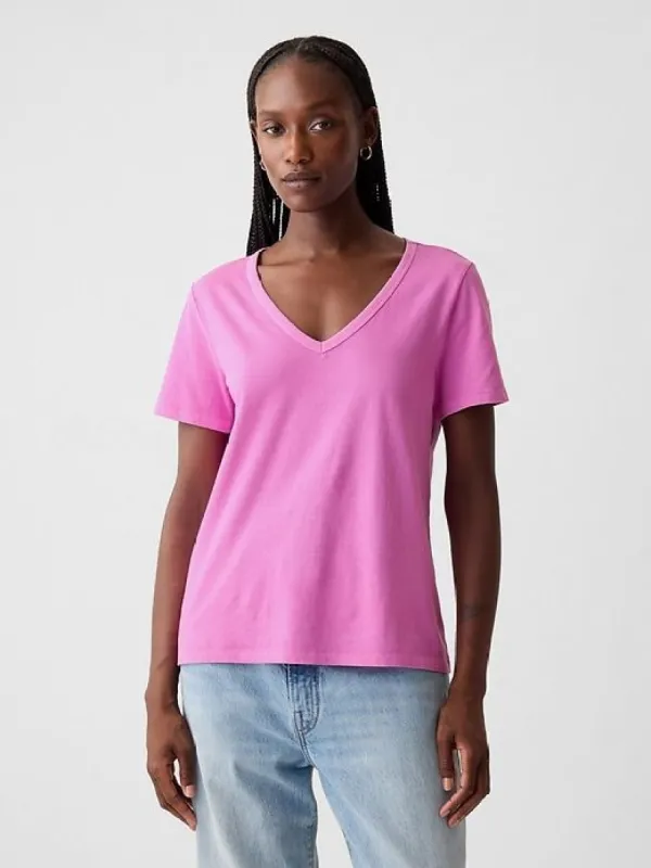 Organic Cotton Vintage V-Neck T-Shirt sold by GAP