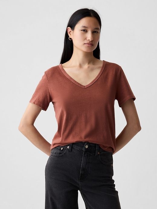 Organic Cotton Vintage V-Neck T-Shirt sold by GAP