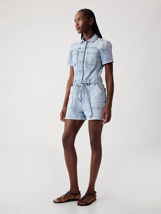 Belted Denim Romper sold by GAP