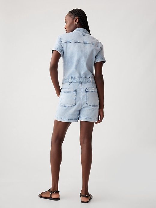 Belted Denim Romper sold by GAP product image thumbnail 2