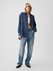 Crinkle Gauze Big Shirt sold by GAP