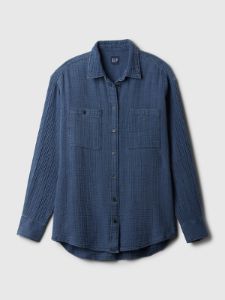 Crinkle Gauze Big Shirt sold by GAP