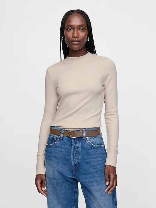 Essential Rib Mockneck T-Shirt sold by GAP