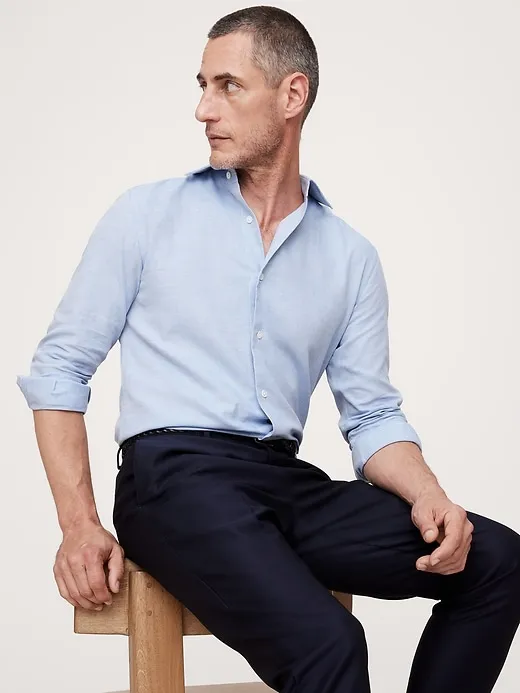 Slim Cotton-Cashmere Dress Shirt sold by Banana Republic