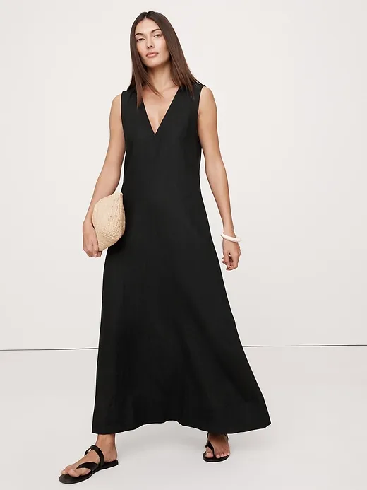 Linen V-Neck Maxi Dress sold by Banana Republic