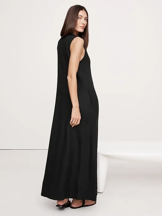 Linen V-Neck Maxi Dress sold by Banana Republic product image thumbnail 2