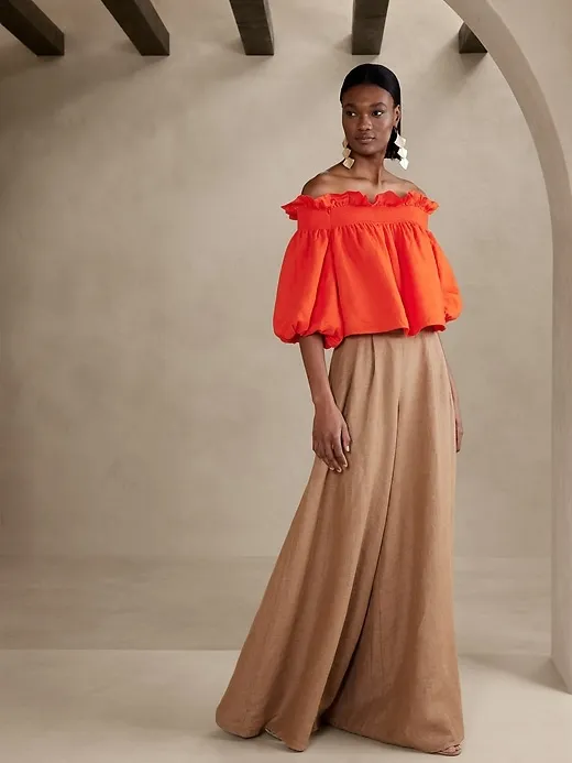 Bria Linen Off-Shoulder Top sold by Banana Republic