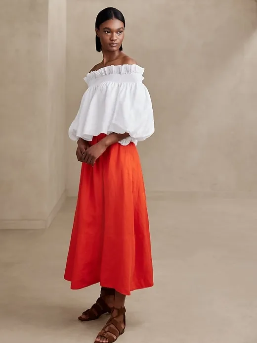 Bria Linen Off-Shoulder Top sold by Banana Republic product image thumbnail 5