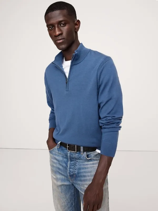 Italian Merino Half-Zip Sweater sold by Banana Republic
