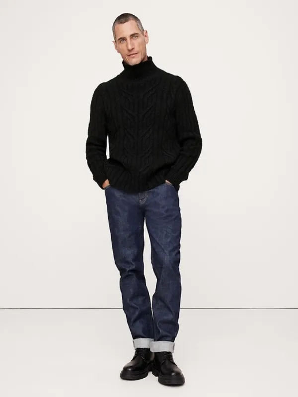 Cotton-Wool Cable-Knit Sweater sold by Banana Republic