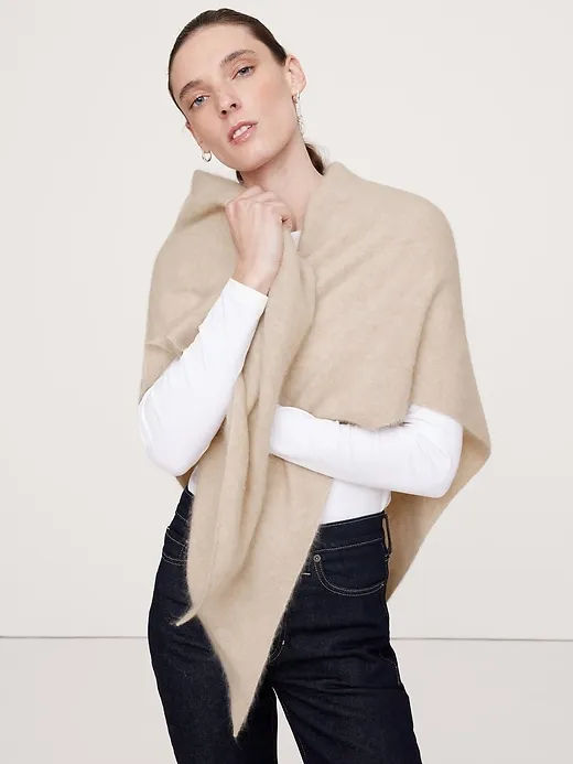 Brushed Wool-Cashmere Triangle Scarf sold by Banana Republic product image thumbnail 2