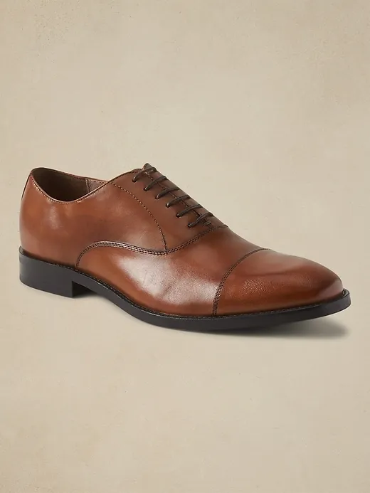 Kevin Italian Leather Cap-Toe Oxford sold by Banana Republic