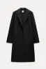 Zara - Soft Button Coat In Black - S - Woman sold by Zara