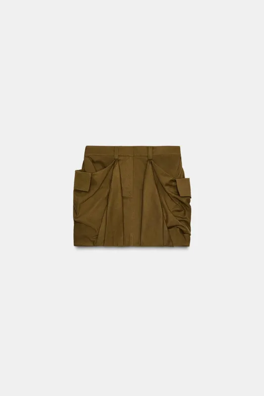 Zara - Zw Collection Cargo Mini Skirt - Women - Khaki - Women sold by Zara