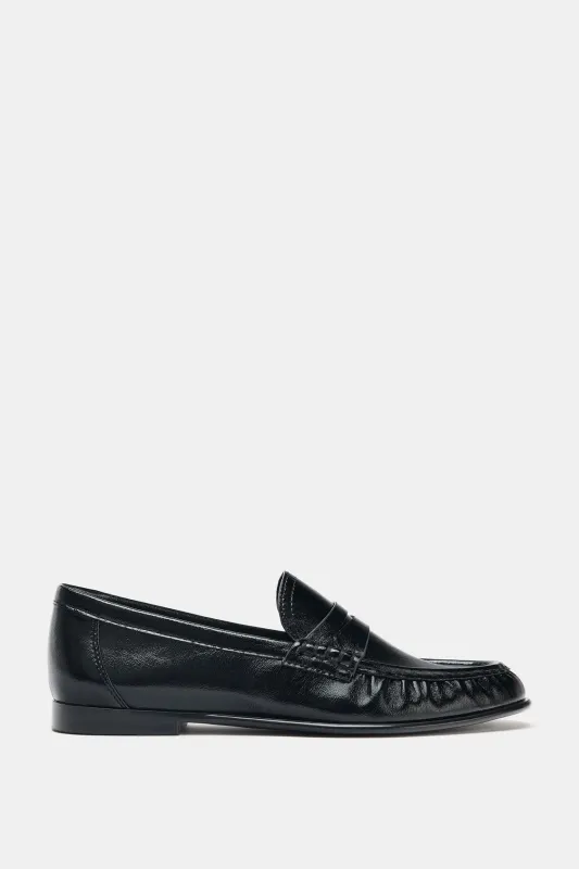 Zara - Soft Gathered Loafers - Black - 9 - Woman made by Zara