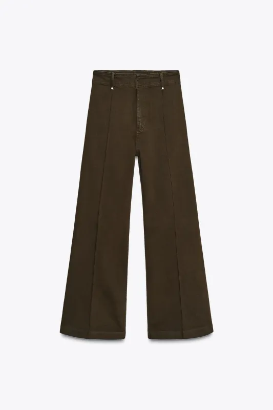 Zara - Zw Collection High Waist Wide Leg Jeans - Black - 26 (Us 2) - Woman sold by Zara